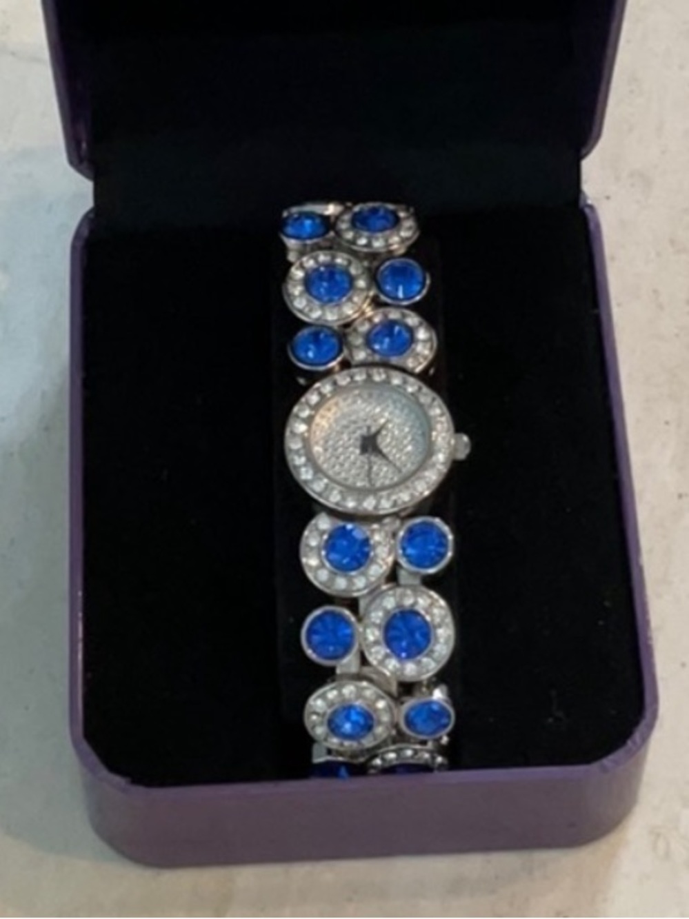 Vintage Swarovski Crystals Watch Suzanne Somers Simulated Diamonds & Sapphires